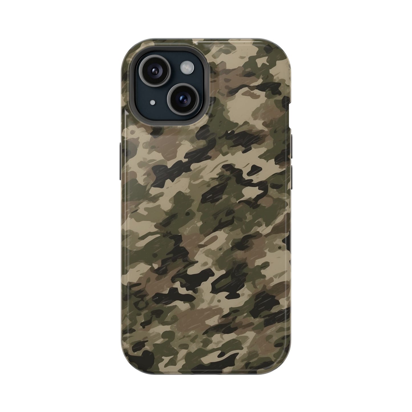 Classic Light Brown Camouflage – MagSafe iPhone Case with Rugged Elegance