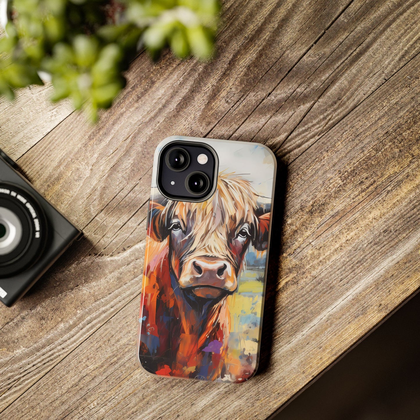 Cute Western Phone Case | Highland Cow | Robust Rocky Mountain-Inspired | Expressionism | Fresco