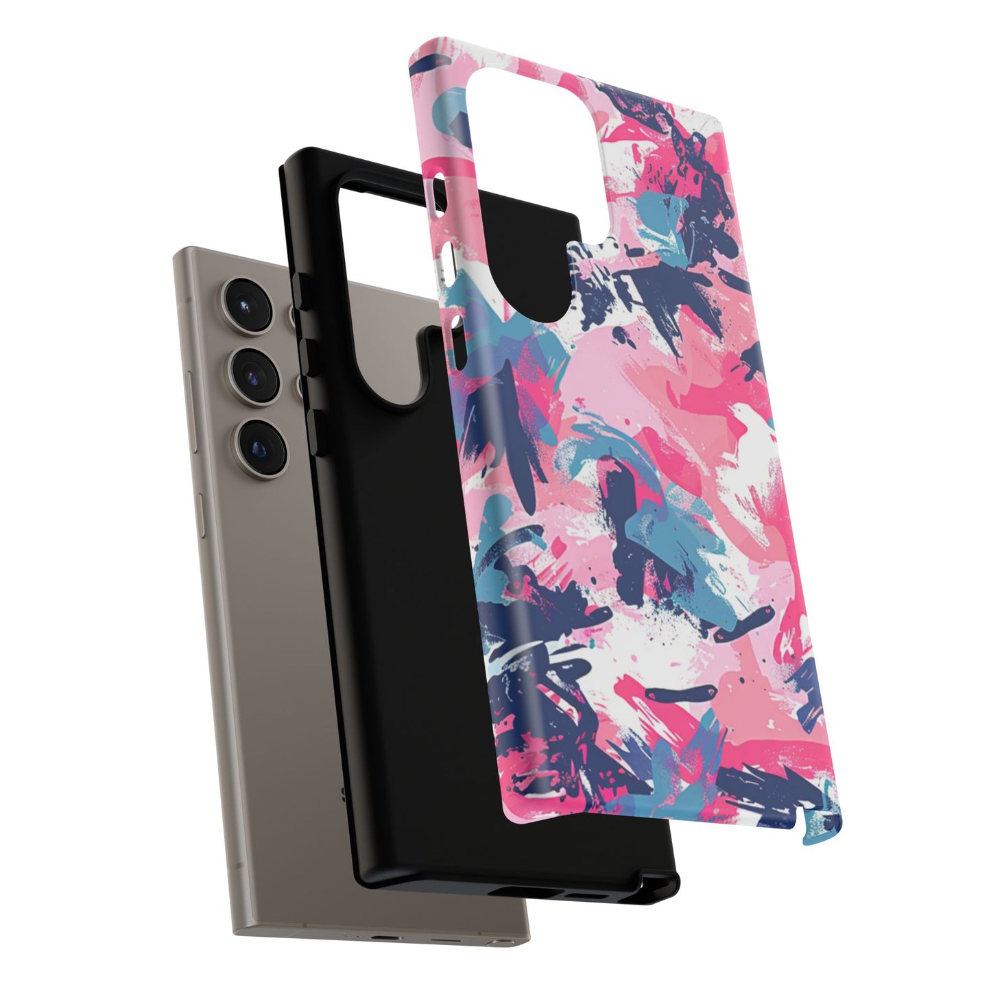 Vibrant Pink & Navy Abstract Splash – Samsung Galaxy Case