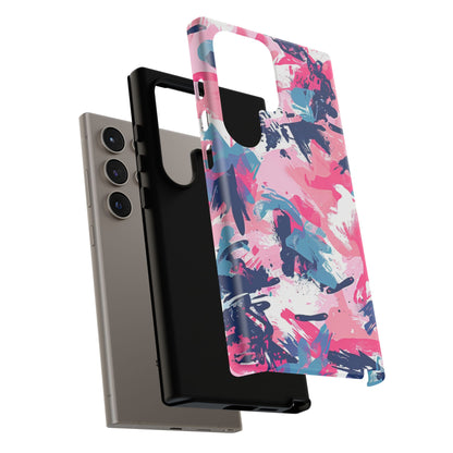 Vibrant Pink & Navy Abstract Splash – Samsung Galaxy Case