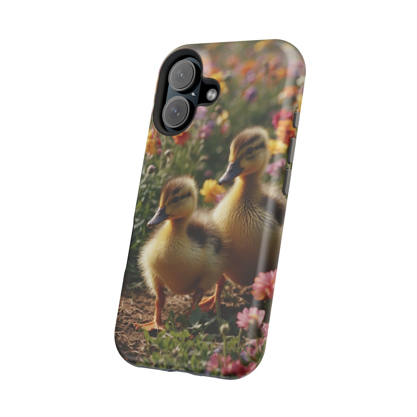 Charming Ducklings in Floral Garden - MagSafe iPhone Case