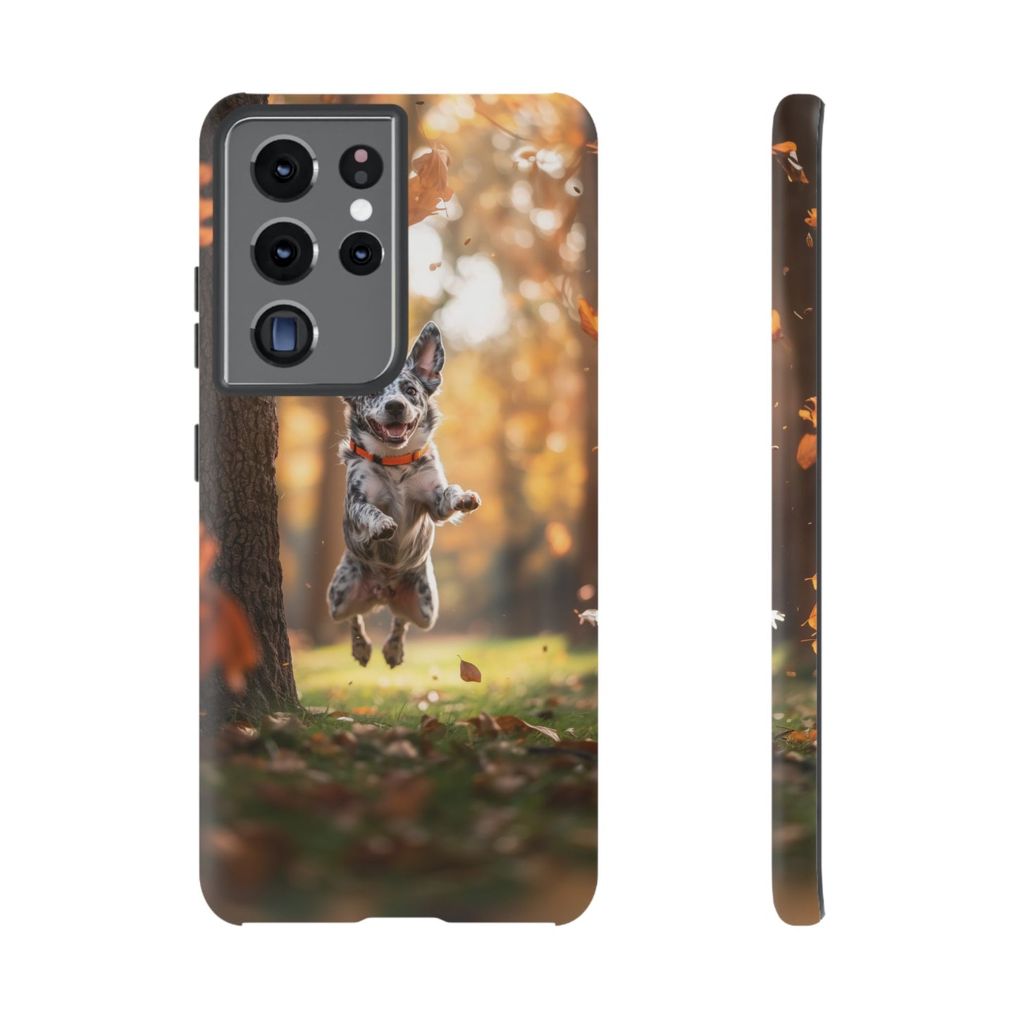 Energetic Blue Heeler Forest Pup Samsung Galaxy Case – Durable Outdoor-Inspired Design