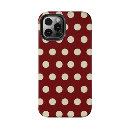 Classic Red & Cream Polka Dots - iPhone Case