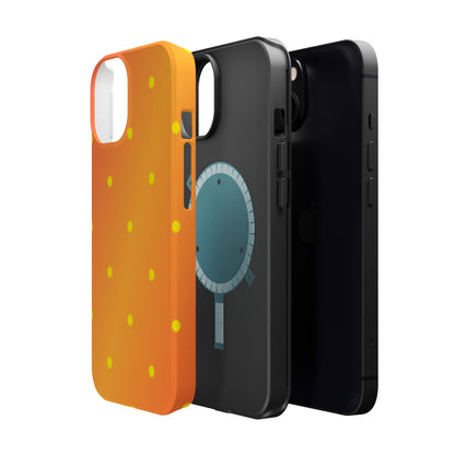 Sunset Gradient Polka Dots MagSafe iPhone Case – Shockproof, Matte Finish, Dual-Layer Protection