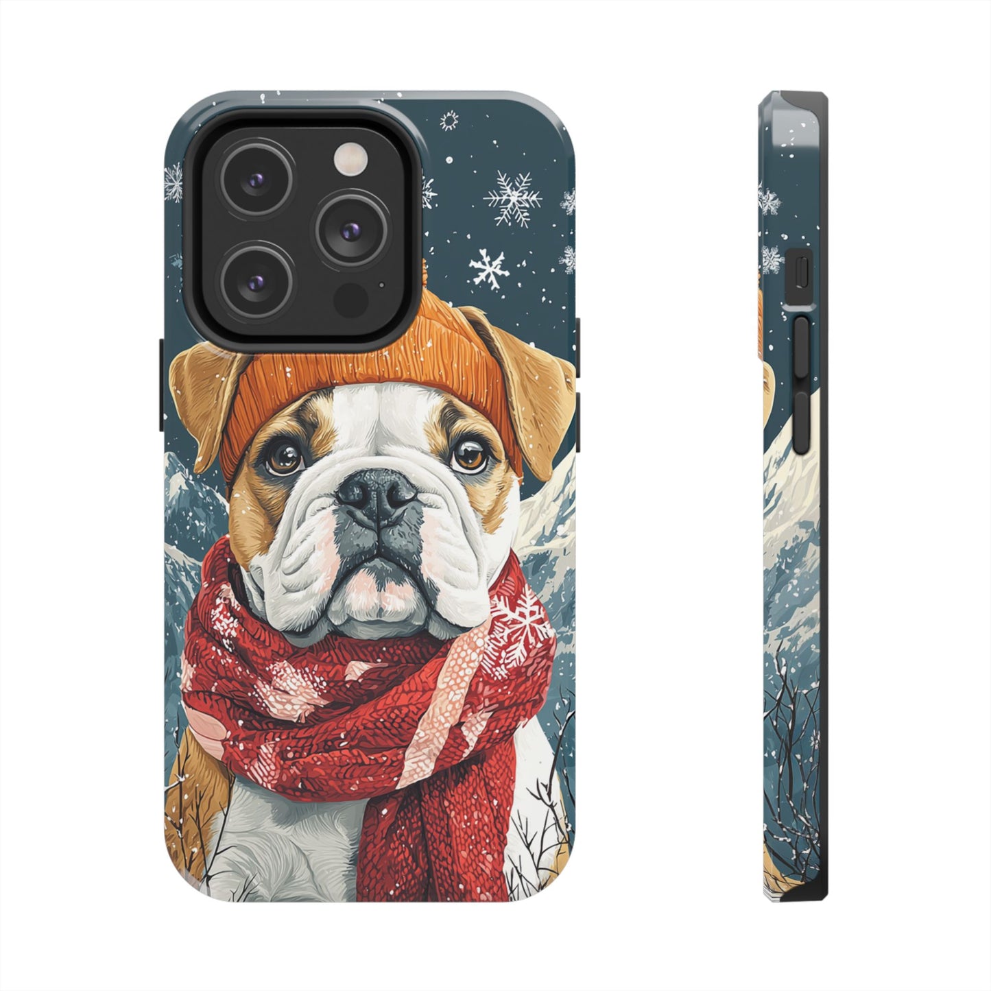 Cozy French Bulldog iPhone Case – Rustic Fireplace Protective Cover