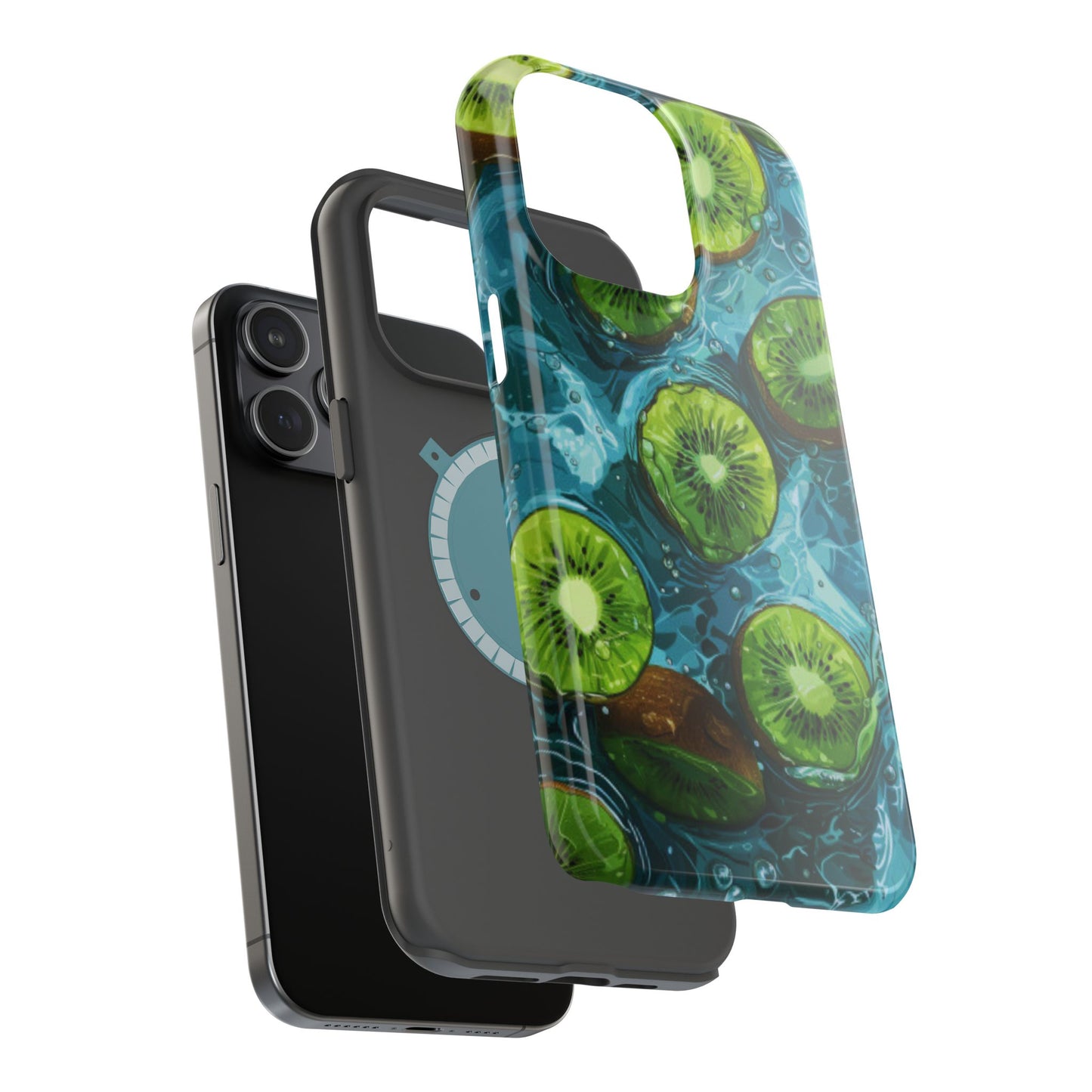 Tropical Kiwi Splash MagSafe iPhone Case – Tough Dual-Layer, Vibrant Summer Design