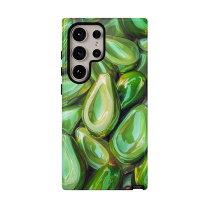 Glossy Avocado Samsung Galaxy  Case – Sleek Green 3D Fruit Design, Durable and Stylish