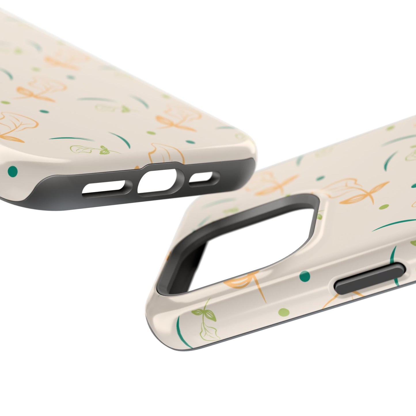 Soft Pastel Abstract Floral Tough MagSafe iPhone Case – Playful Minimalist Design with Dual-Layer Protection