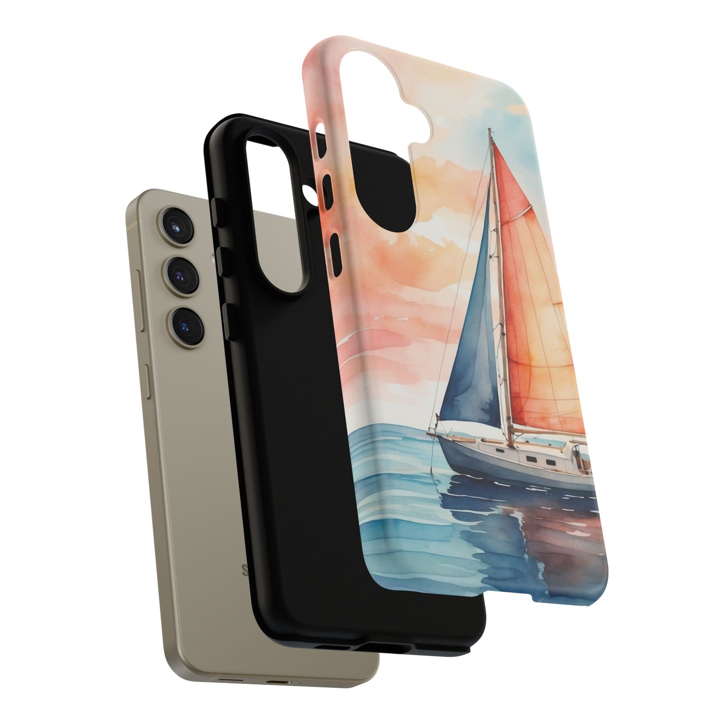 Sunset Sail Samsung Galaxy Case – Watercolor Sailboat and Sky Design