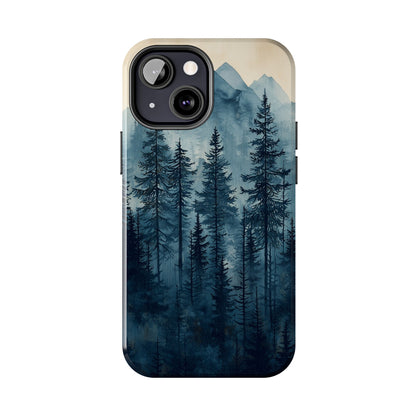 Misty Forest iPhone Case - Nature-Inspired Mountain Scene Protective Cover