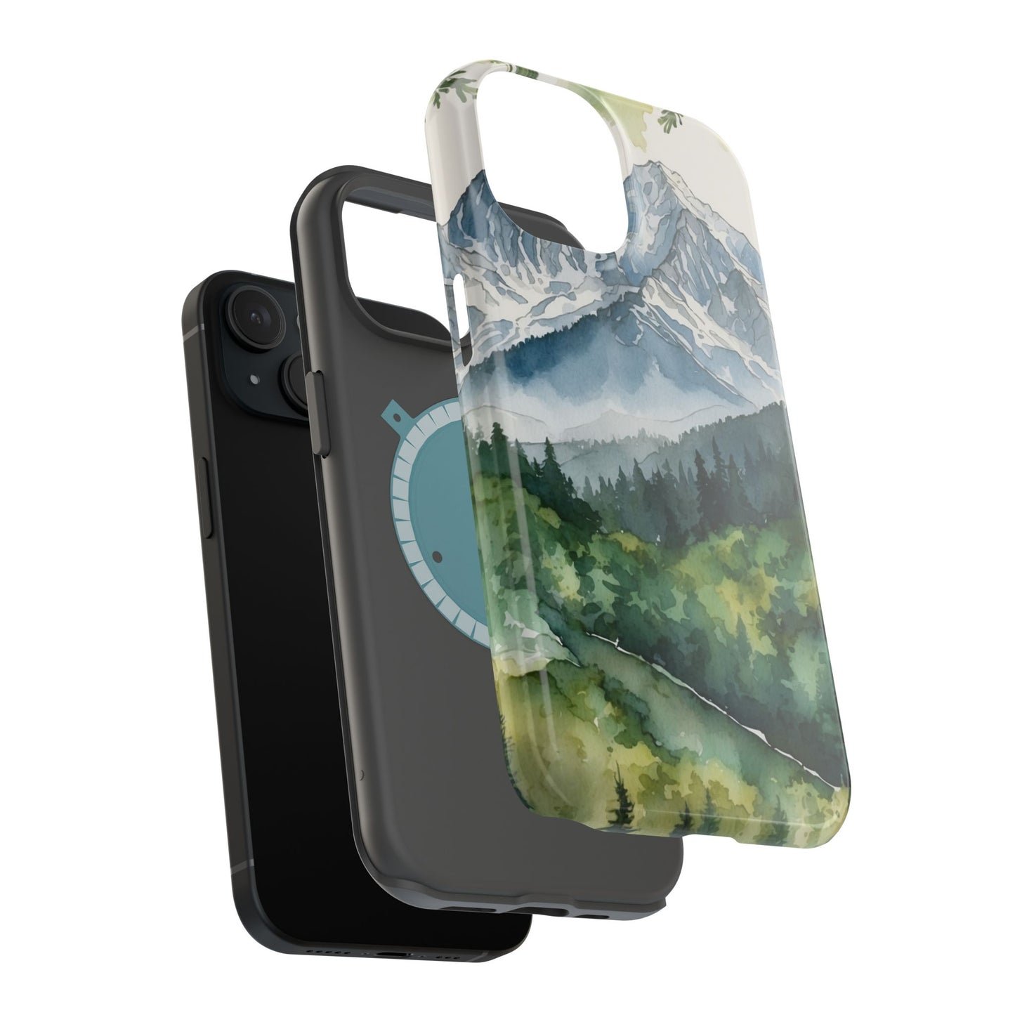 Watercolor Alpine Mountainscape - MagSafe iPhone Case