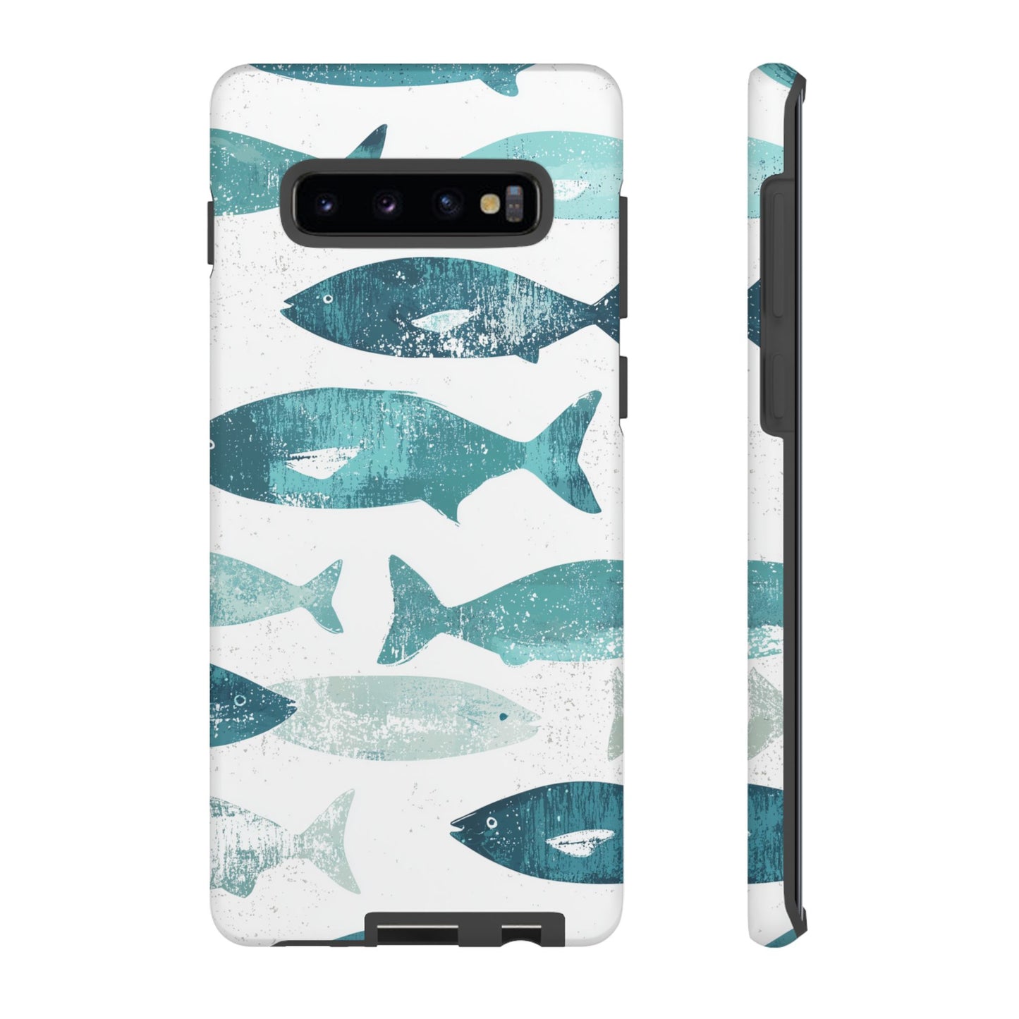 Vintage Blue Fish Print - Samsung Galaxy Series Case