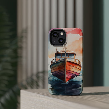 Sunset Sail Watercolor Boat –  MagSafe iPhone Series Case