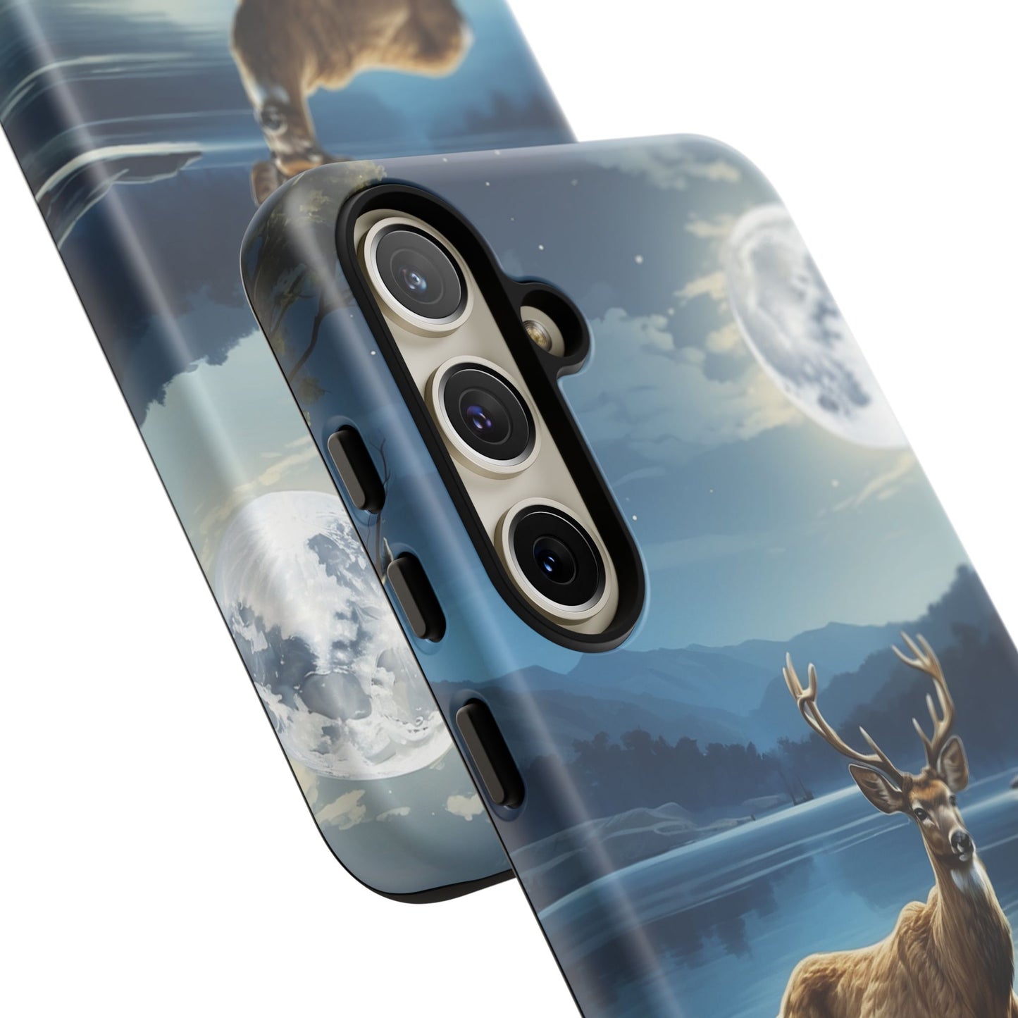 Moonlit Elegance: Stag by the Lake – Samsung Galaxy Case