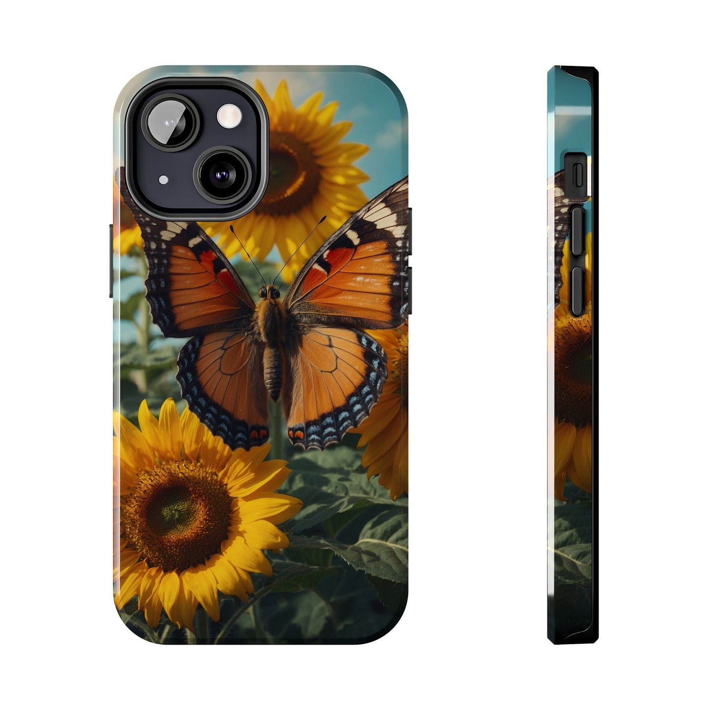 Vibrant Butterfly & Sunflower – iPhone Case