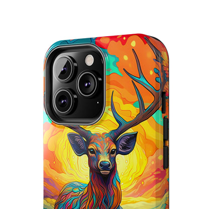 Vibrant Stag in Bloom – iPhone Case