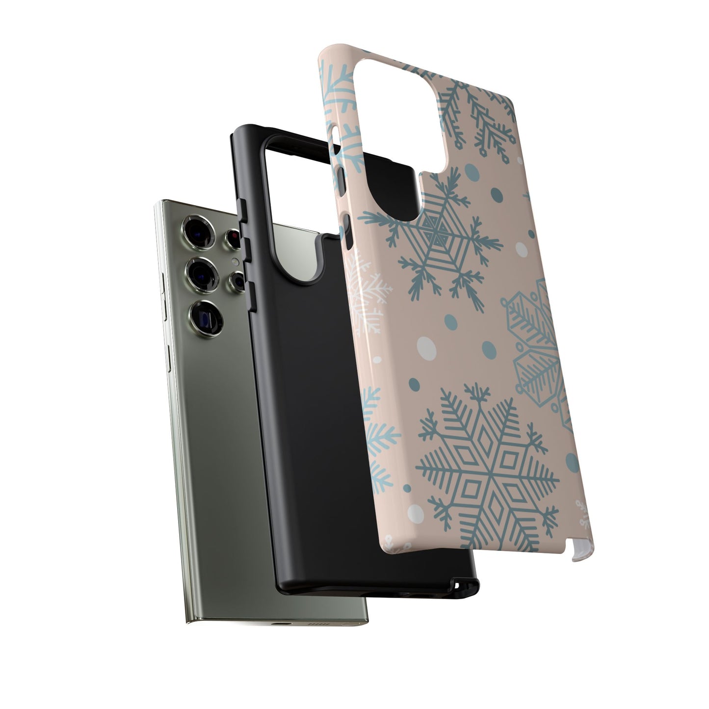 Winter Snowflakes Samsung Galaxy Case – Shockproof, Smooth Matte Finish, Dual-Layer Protection