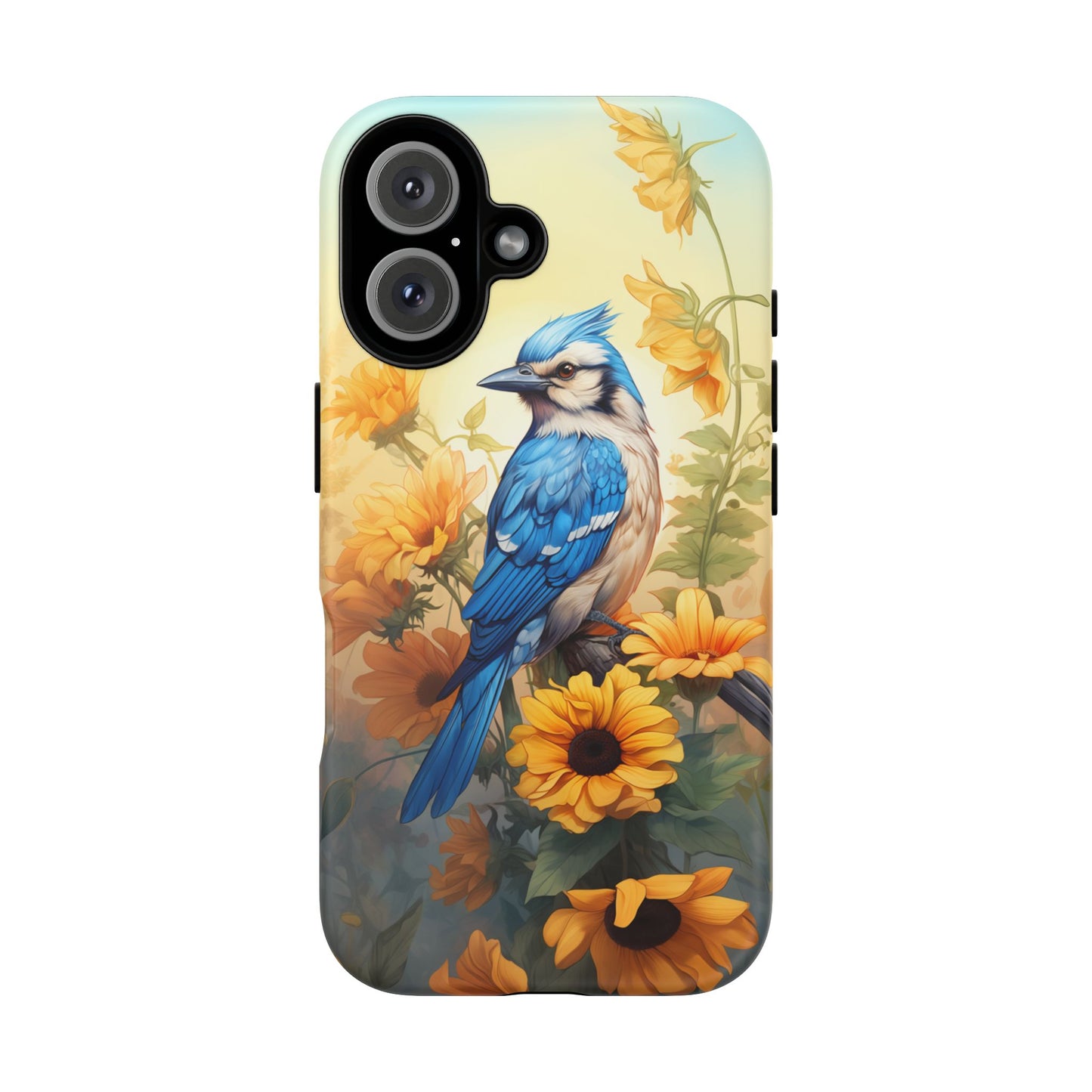 Blue Jay & Sunflowers Phone Case - Perfect Gift for Bird Lovers!