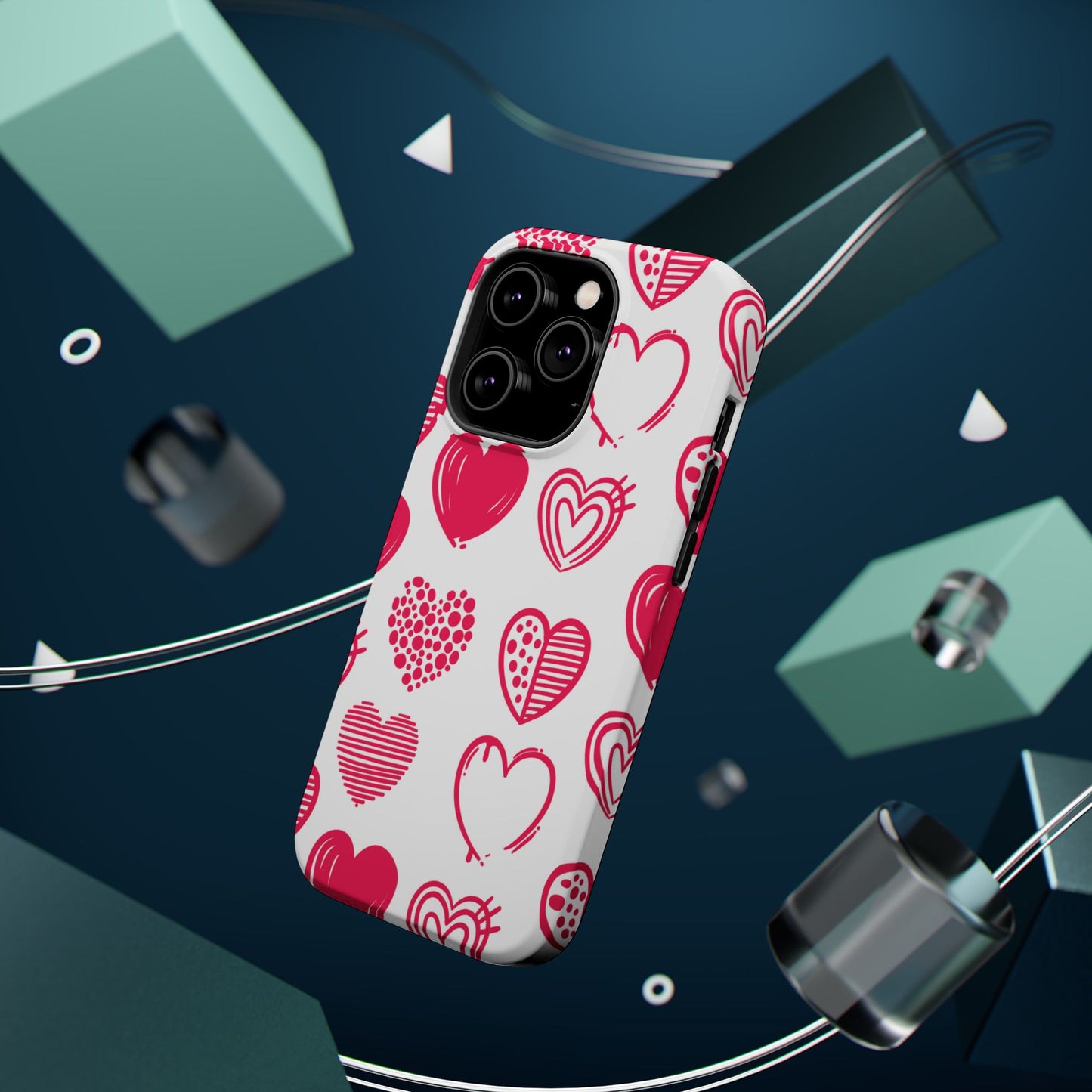 Funky Pink Hearts – MagSafe iPhone Case