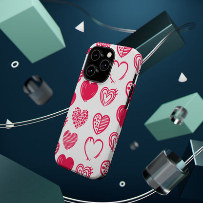 Funky Pink Hearts – MagSafe iPhone Case