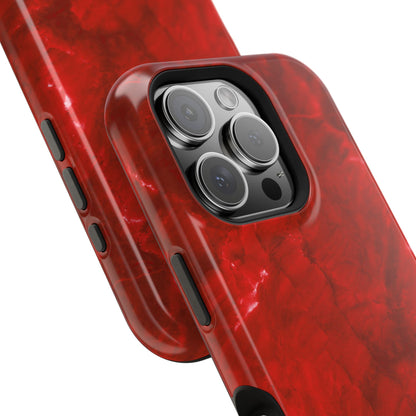 Bold Red Marble MagSafe iPhone Case – Luxe Design Meets Magnetic Precision