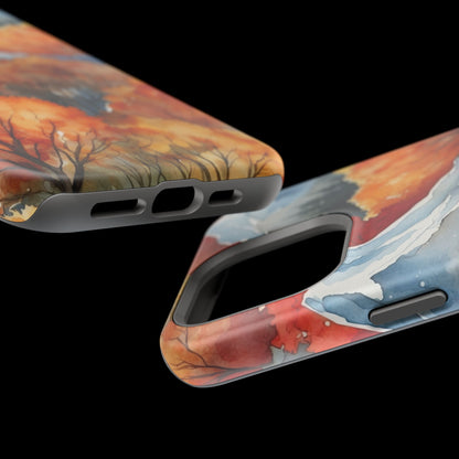 Autumn Mountain Forest Watercolor - MagSafe iPhone Case