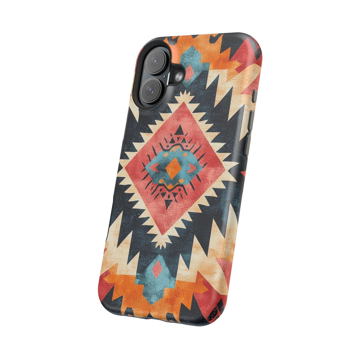 Bold Aztec Pattern Tough MagSafe iPhone Case – Vibrant Geometric Design, Dual-Layer Protection