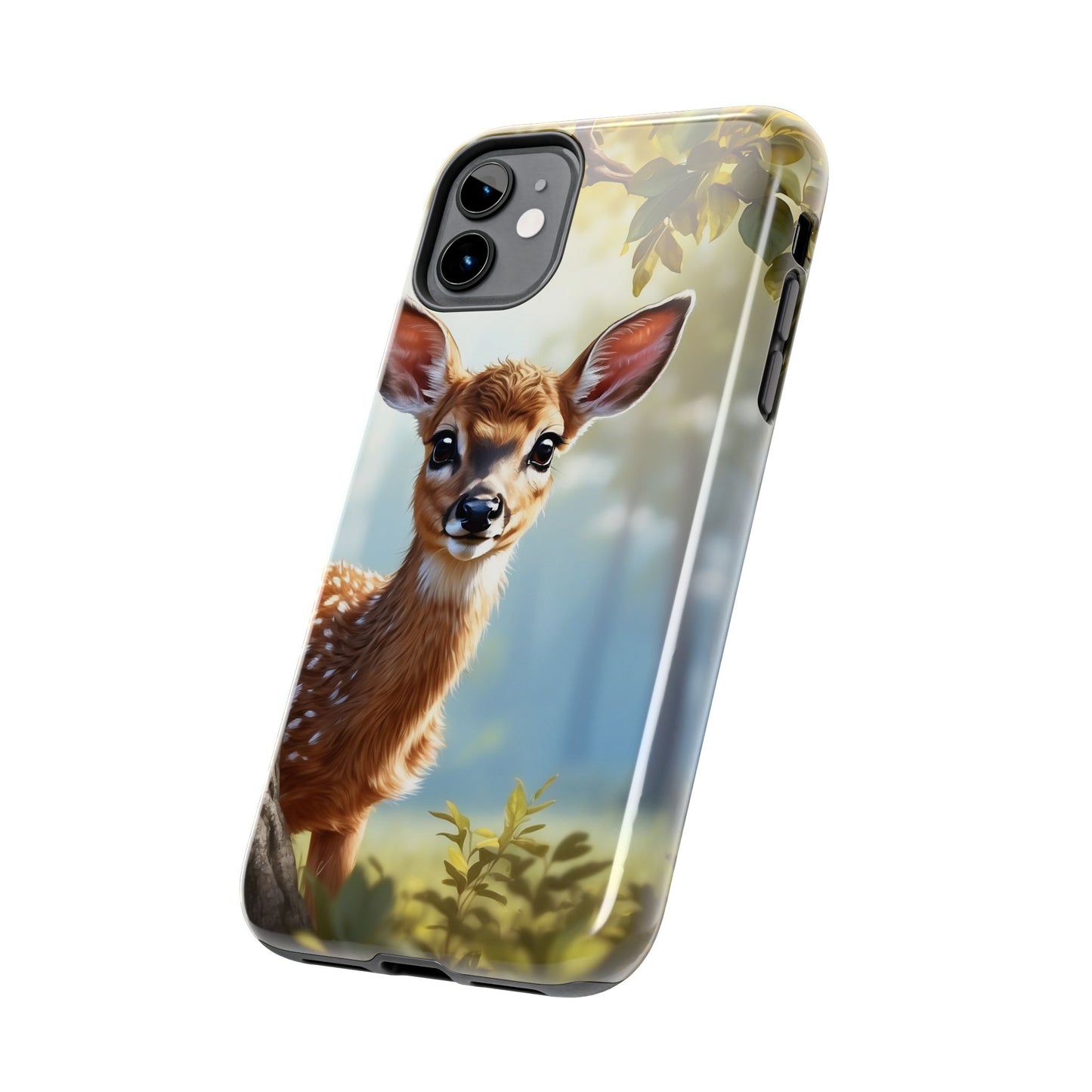 Whimsical Fawn in a Sunlit Forest iPhone Case