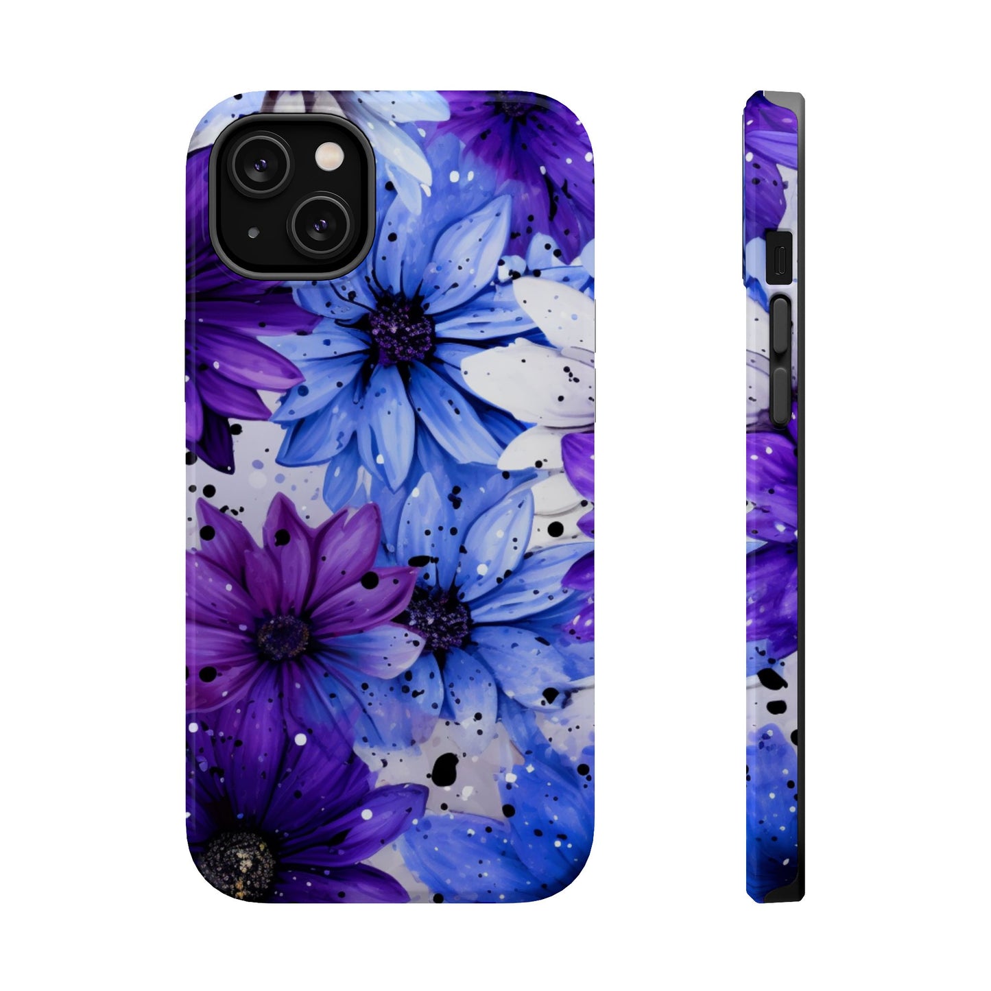 Vibrant Purple & Blue Floral Splash - MagSafe iPhone Series Case