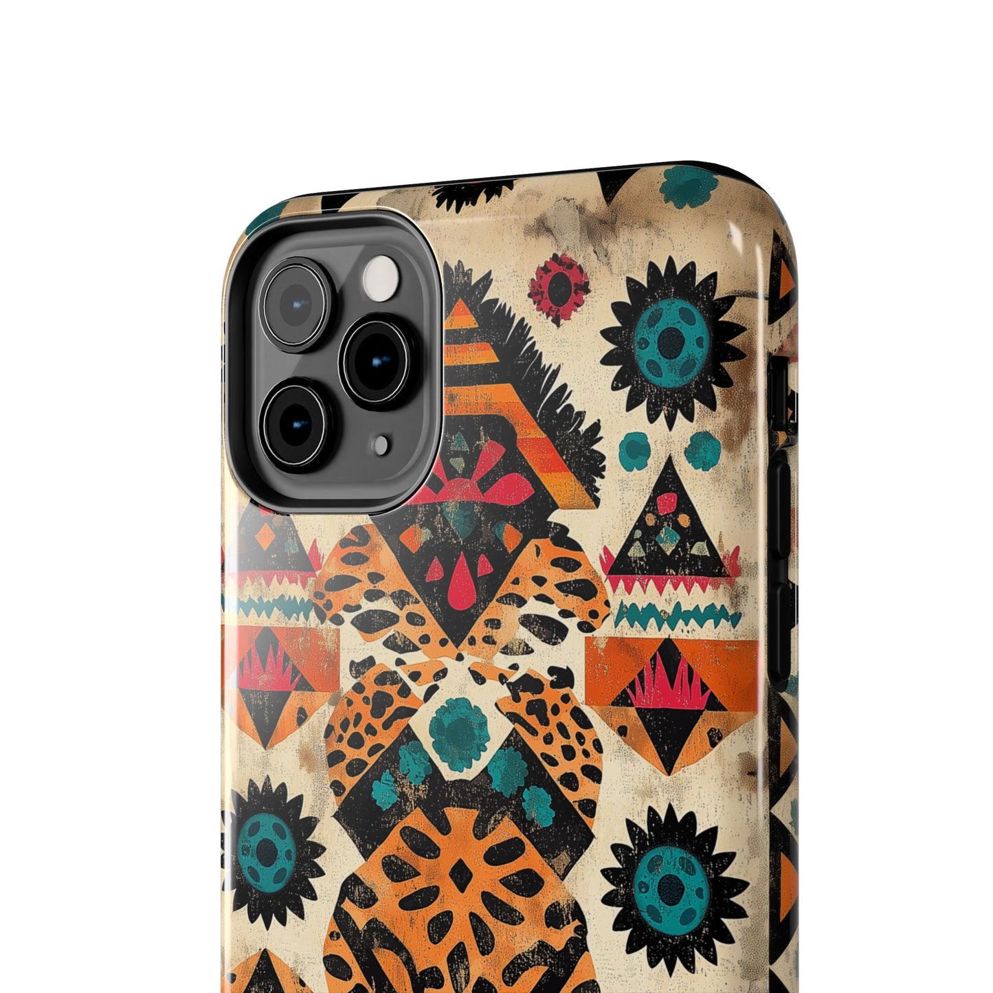 Bohemian Leopard & Tribal Floral Tough iPhone Case – Vibrant Eclectic Design, Dual - Layer Protection - BOGO Cases