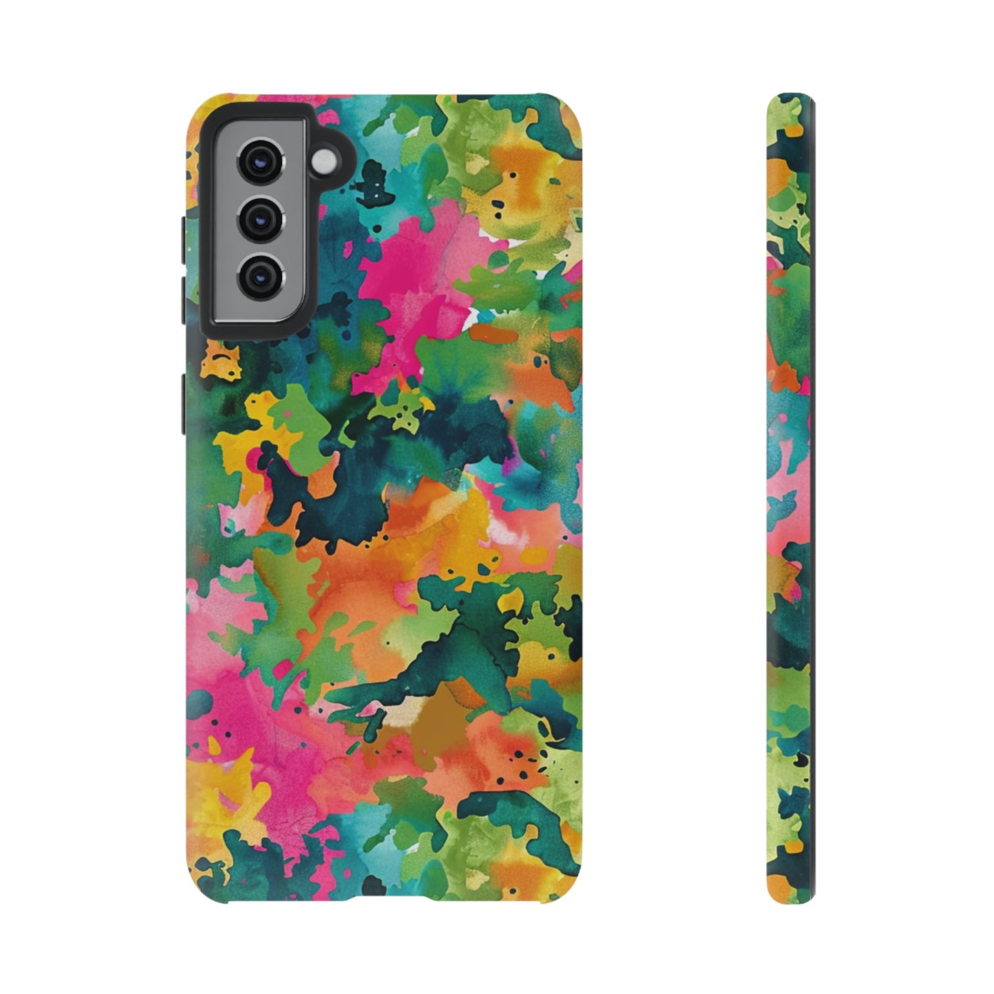 Vibrant Watercolor Splash Samsung Galaxy Case – Multicolor Abstract Artistic Design