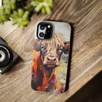 Cute Western Phone Case | Highland Cow | Robust Rocky Mountain-Inspired | Expressionism | Fresco