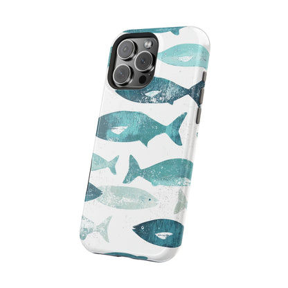 Vintage Blue Fish Print - MagSafe iPhone Series Case