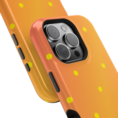 Sunset Gradient Polka Dots MagSafe iPhone Case – Shockproof, Matte Finish, Dual-Layer Protection