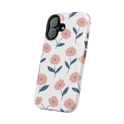 Playful Pink Floral Tough MagSafe  iPhone Case – Soft Pastel Design, Slim & Shockproof