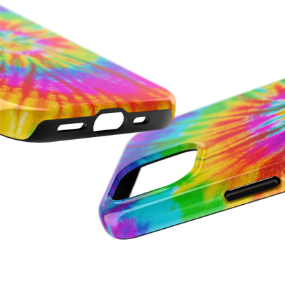 Rainbow Spiral Tie-Dye iPhone Case – Bright & Retro Design