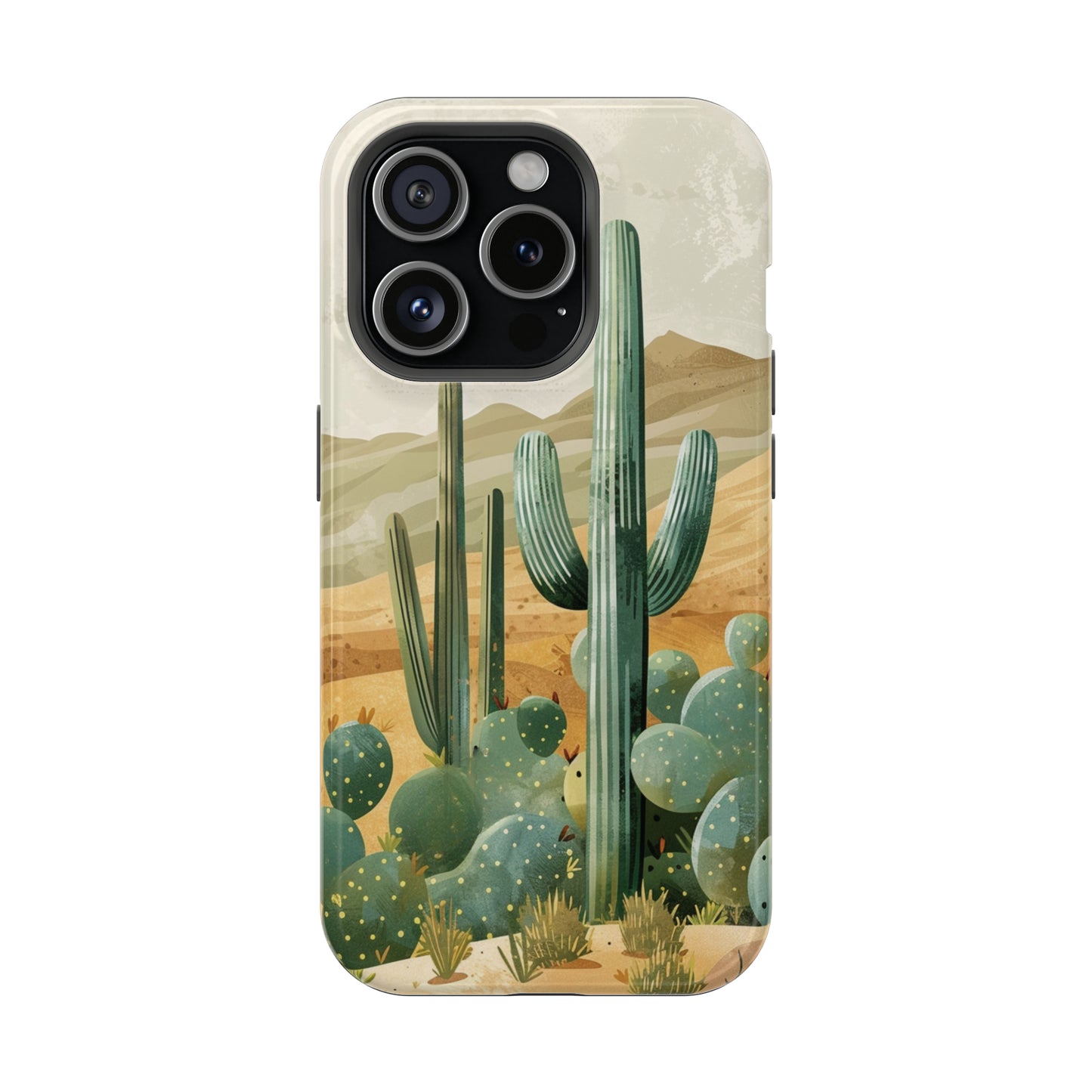 Desert Oasis MagSafe iPhone Case - Embrace the Western Spirit With Cactuses For Your iPhone 15, 14, 13, Pro, Plus, & Pro Max