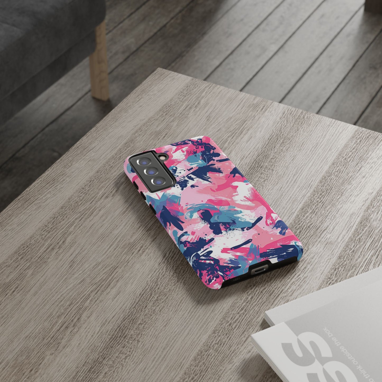 Vibrant Pink & Navy Abstract Splash – Samsung Galaxy Case