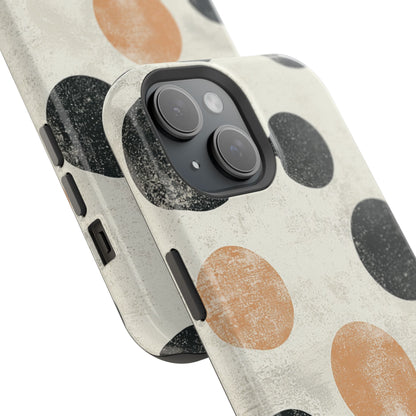 Vintage Polka Dot MagSafe iPhone Case - Retro Abstract Protective Cover