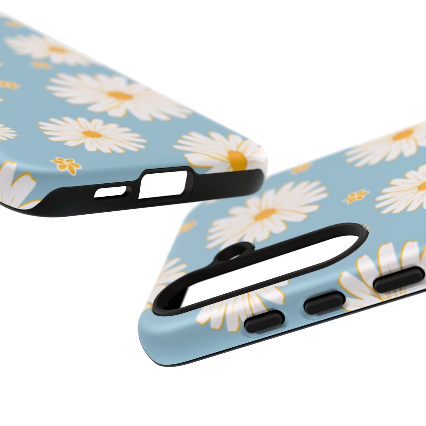 Bright Daisy Samsung Galaxy Case – Light Blue Background, Shockproof and Slim Design