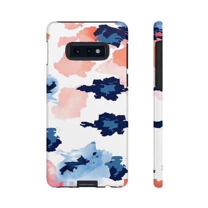 Abstract Coral & Navy Watercolor Design – Samsung Galaxy Case