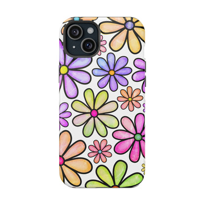 Pastel Daisy Dream MagSafe iPhone Case – Slim Profile, Glossy Finish