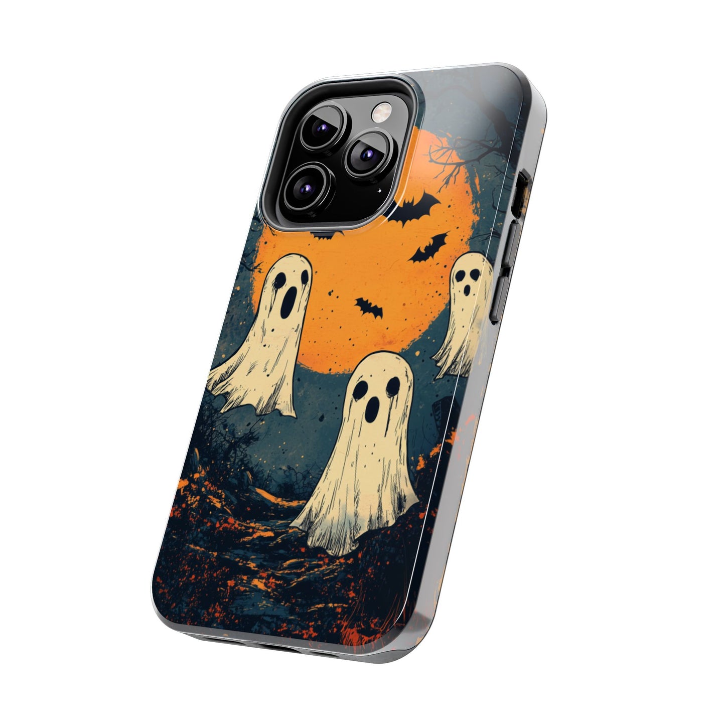 Haunted Ghosts & Full Moon iPhone Case – Spooky Halloween Design