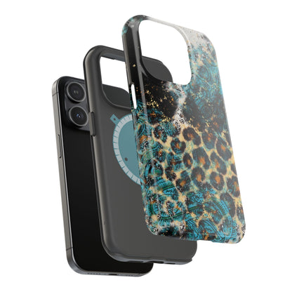 Turquoise Paisley Cowhide Leopard - MagSafe iPhone Series Case