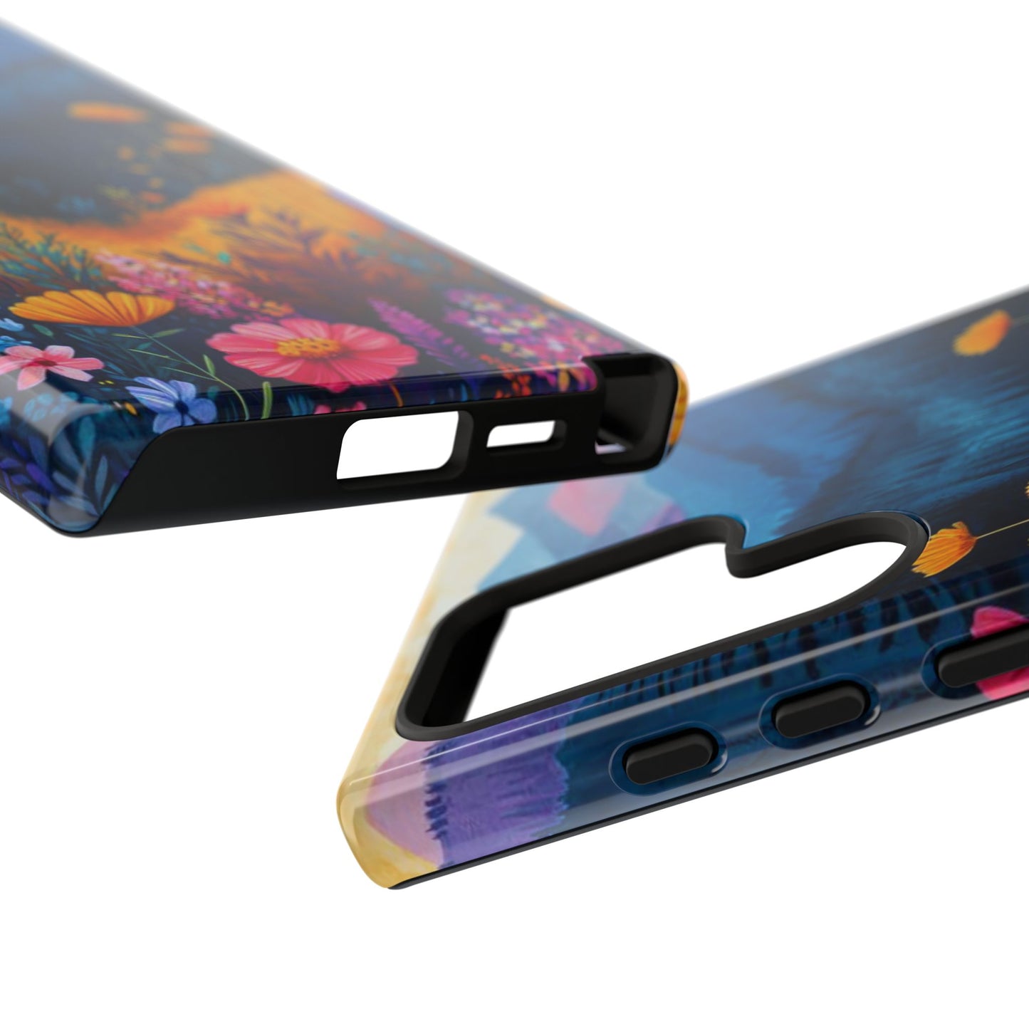 Vibrant Wildflower Mountain Samsung Galaxy  Case – Bold Nature Art, Dual-Layer Protection