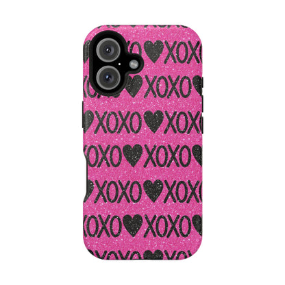 XOXO Glitter Hearts MagSafe Case