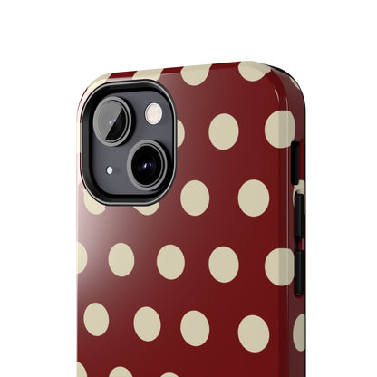 Classic Red & Cream Polka Dots - iPhone Case