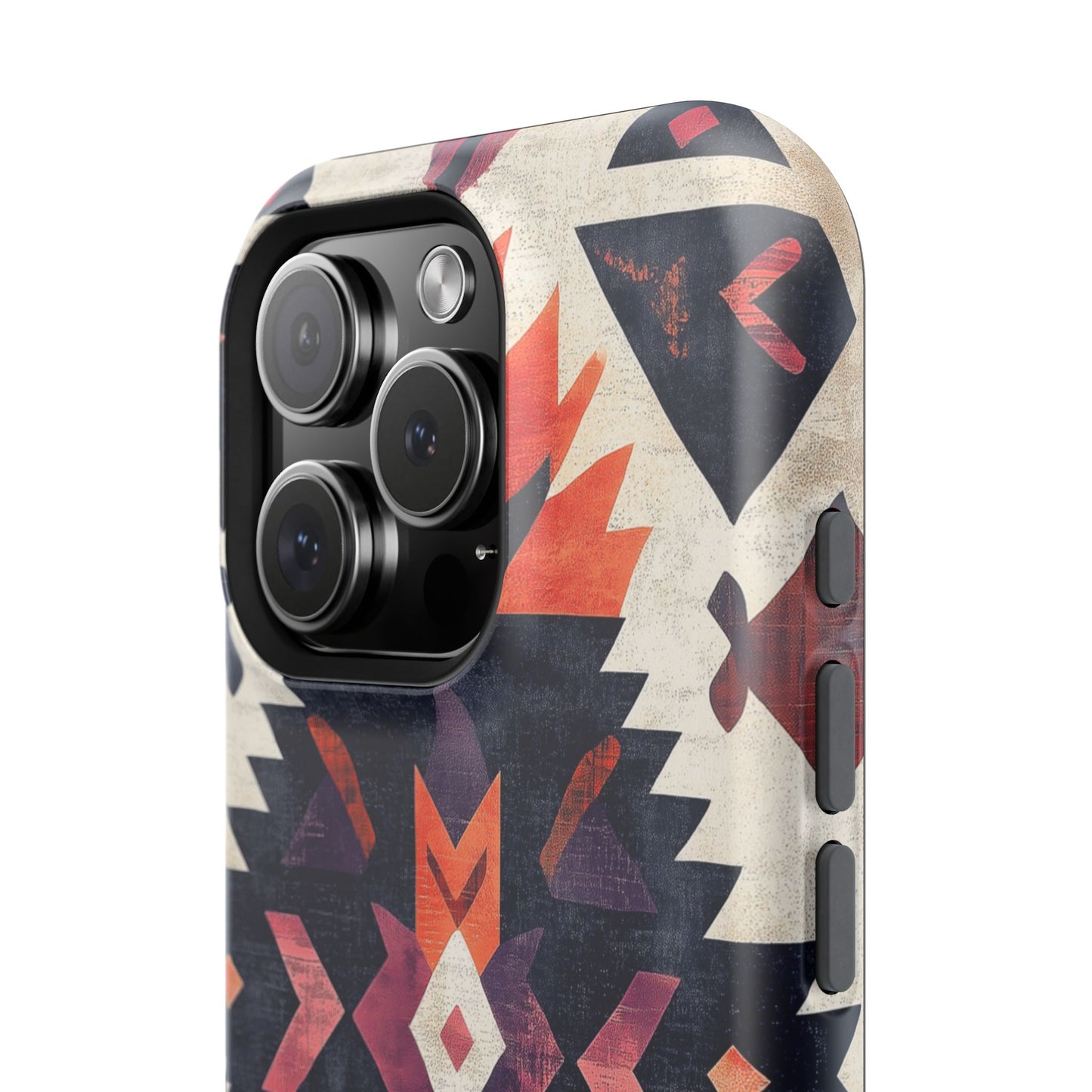 Boho Tribal Starburst Tough MagSafe iPhone Case – Vibrant Geometric Design, Dual-Layer Protection