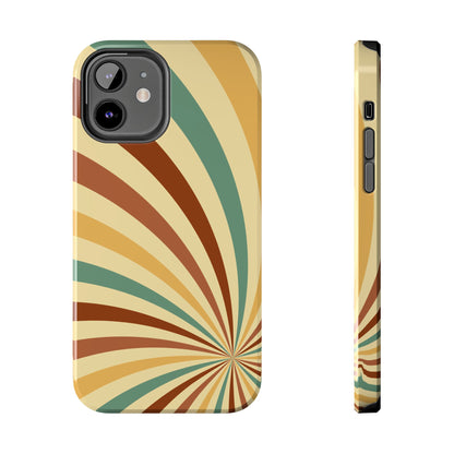 Earthy Retro Swirl iPhone Case – Dual-Layer Protection with 70s-Inspired Earth Tones