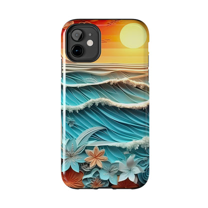 Tropical Sunset Paper Art Ocean – iPhone Series Case